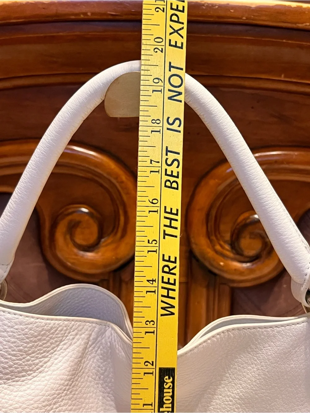 Mark & Graham ivory Pebbled Leather Hobo Bag